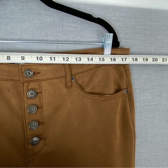 Sofia Jeans Melisa Flare Pants Womens 16 Brown Button Fly Soft Suede Feel - Picture 10 of 14